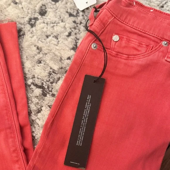 Hudson Faded Red High Waist Super Skinny Jeans
